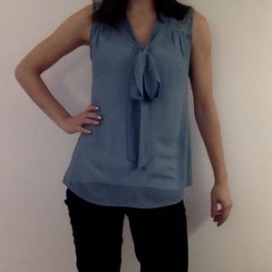 ModCloth! Blue Tie Bow Blouse